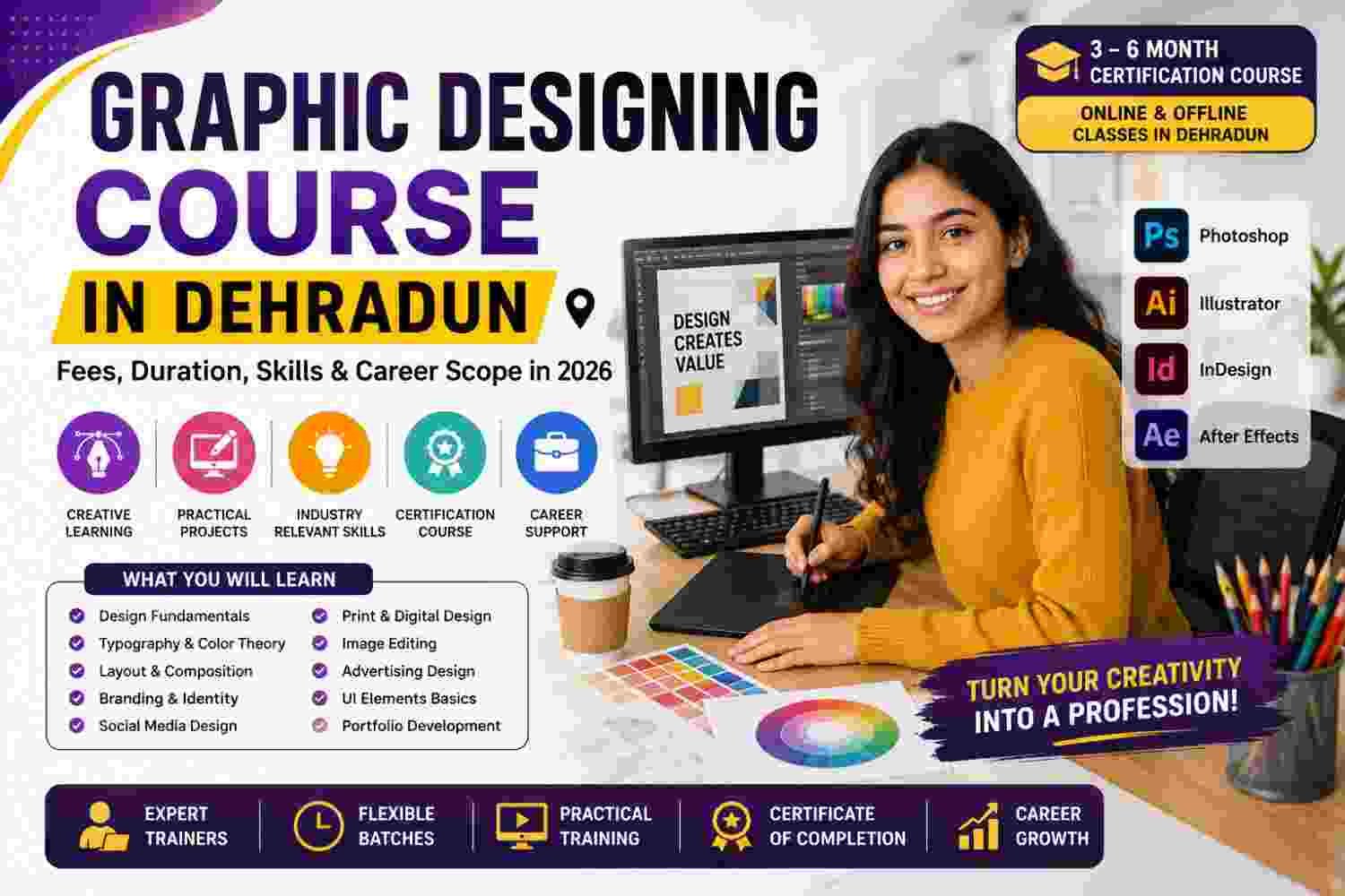 Graphic Designing Course in Dehradun: Fees, Duration, Skills & Career Scope in 2026